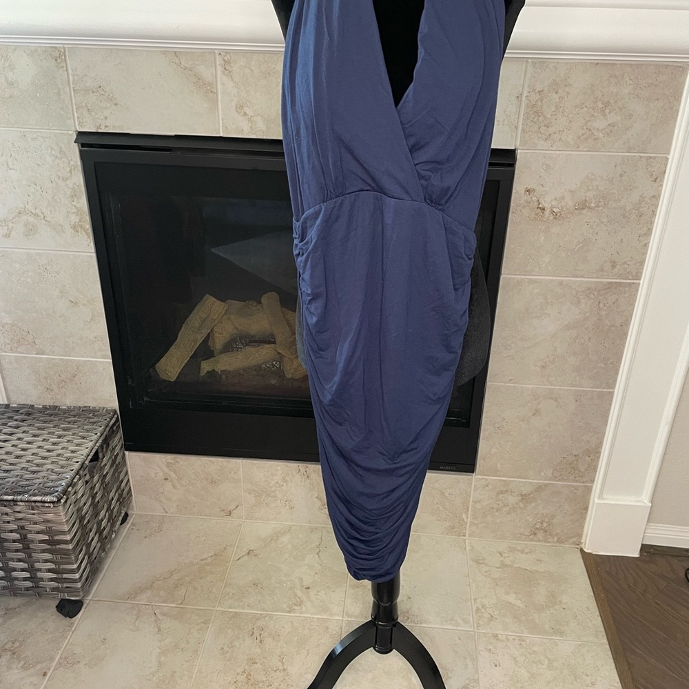 VENUS Navy Blue Backless Dress